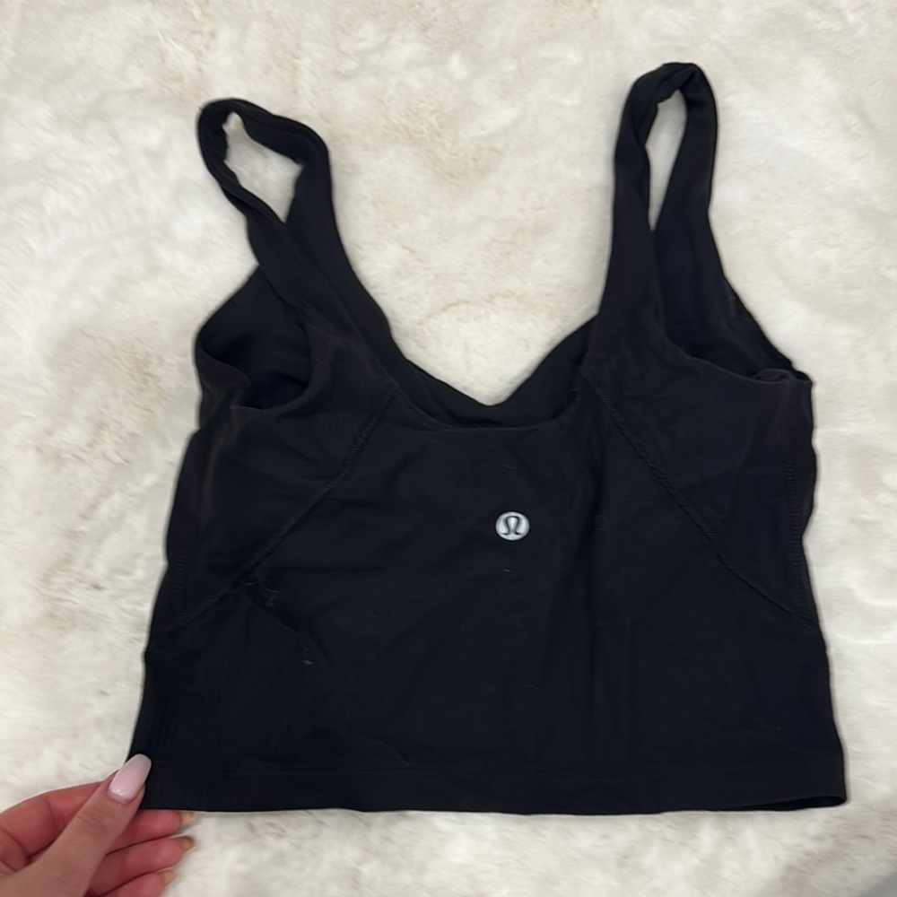 Lululemon Athletica Black Crop Top with V-Neck